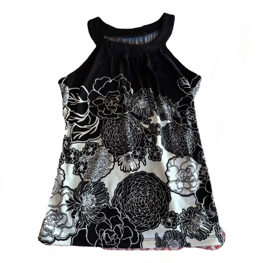 The Limited Black and White Floral Tank Top